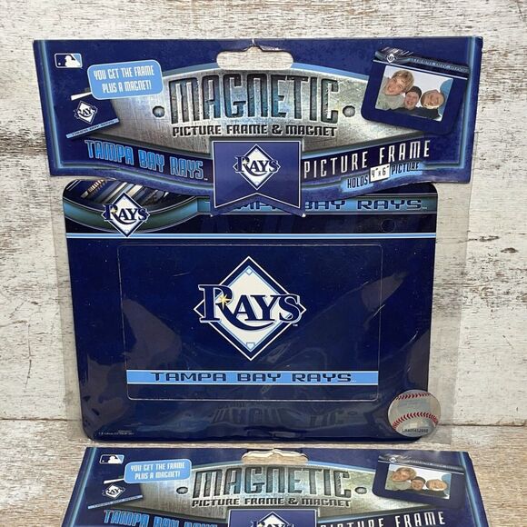 Lot of 4 MLB Tampa Bay Rays: 2 Mini Ice Cream Helmets, 2 Magnetic Picture Frame - Picture 5 of 16